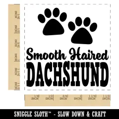 Smooth Haired Dachshund Dog Paw Prints Fun Text Self-Inking Rubber Stamp Ink Stamper Blue