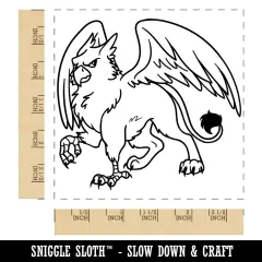 Gryphon Griffin Mythical Creature Square Rubber Stamp for Stamping Crafting