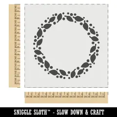 Leaves and Dots Round Border Wall Cookie DIY Craft Reusable Stencil