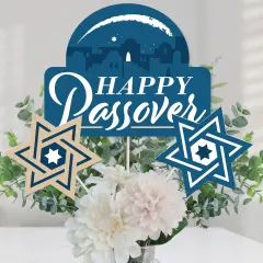 Big Dot of Happiness Happy Passover - Pesach Party Centerpiece Sticks - Table Toppers - Set of 15