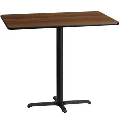 Emma and Oliver 30"x48" Rectangular Laminate Bar Table with 23.5"x29.5" Base Walnut
