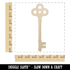 Vintage Skeleton Key Unfinished Wood Shape Piece Cutout for DIY Craft Projects