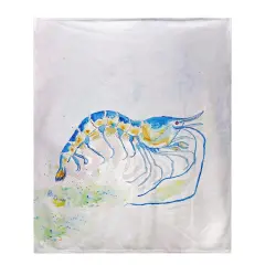 Betsy Drake Blue Shrimp Throw Multicolor