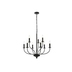 Westley 9 lights pendant in black