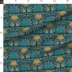 Various Fabrics by the Yard or Fat Quarter Floral Botanical Moody Wildflower Nature Garden Jewel Tone Custom Printed Fabric by Spoonflower