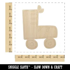 Roller Skate Unfinished Wood Shape Piece Cutout for DIY Craft Projects