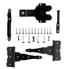 V8422 Deluxe Latch Decorative T-Hinge Gate Kit Black