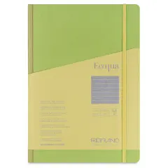 Fabriano Ecoqua Plus Fabric-Bound Notebook - Lime, 8-1/4" x 11-7/10", Lined