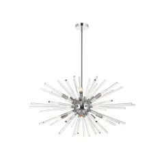Sienna 36 inch crystal rod pendant in chrome
