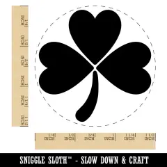 Three Leaf Clover Shamrock Self-Inking Rubber Stamp for Stamping Crafting Planners Black