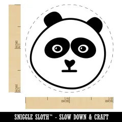Meh Panda Face Unamused Self-Inking Rubber Stamp for Stamping Crafting Planners Black