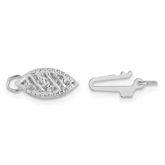 14K White Gold Pearl Clasp 11.4mm