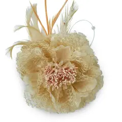 Vintage Floral Brooch and Hair Accessory Ivory