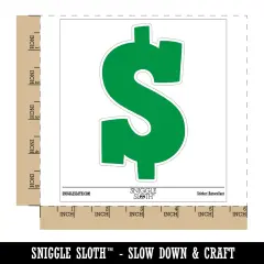 Dollar Sign Money Symbol Waterproof Vinyl Phone Tablet Laptop Water Bottle Sticker Set - 5 Pack