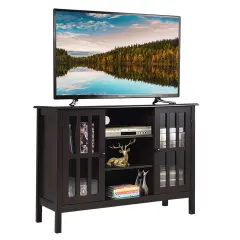 Wooden TV Stand Console Cabinet for 50 Inch TV Brown