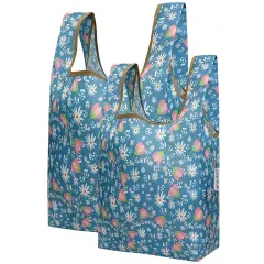 Wrapables JoliBag Collection Reusable Shopping Bag (Set of 2) Daisy Party