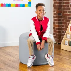 Mallo Modular Pouf Classroom Bean Bag Seat, Premium Vinyl - Submarine Grey