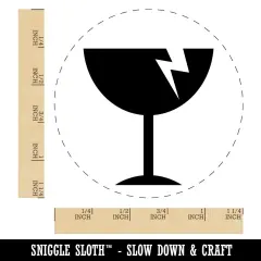 Fragile Glass Icon Rubber Stamp for Stamping Crafting Planners