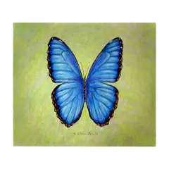 Betsy Drake Blue Morpho Butterfly 30 X 50 Inch Floral Comfort Floor Mat