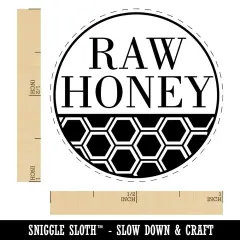 Raw Honey Bee for Apiarist Beekeeper Self-Inking Rubber Stamp for Stamping Crafting Planners Red