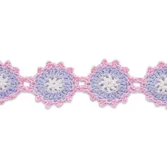 Crochet Flower Trim Lavender