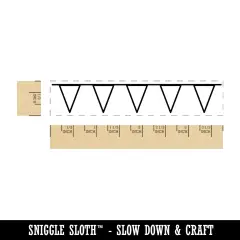 Blank Pennant Banner Border Rectangle Rubber Stamp for Stamping Crafting