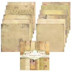 Wrapables 6x6 Decorative Single-Sided Scrapbook Paper for Arts & Crafts Projects, Scrapbooking, Card-Making Traveling Adventure