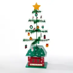 Kurt Adler 17&rdquo; Green and Red Christmas Tree with Ornaments Days till Christmas Calendar