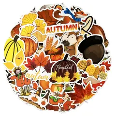 Wrapables Waterproof Vinyl Stickers for Water Bottles, Laptop, Phones, Skateboards, Decals for Teens, 100pcs Autumn