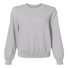 Women's Eco&reg; Washed Terry Throwback Pullover Light Grey New