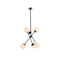 Axl 24 inch pendant in black with white shade