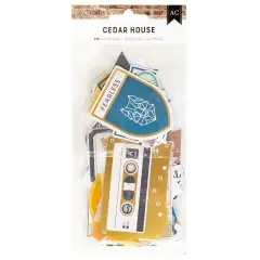 American Crafts Cedar House Ephemera Die-Cuts 70/Pkg-Journaling, Gold Foil
