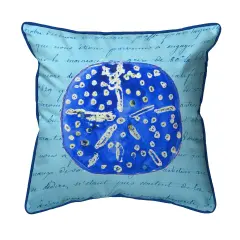 Betsy Drake Blue Sand Dollar Extra Large 22 X 22 Indoor / Outdoor Pillow