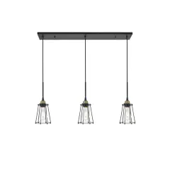 Auspice 3 light brass and black Pendant