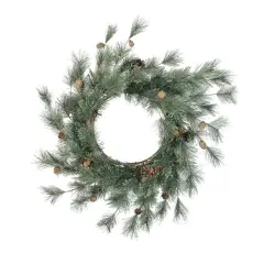 Napco Mixed Pine Cones Artificial Christmas Wreath - 26" - Unlit Green