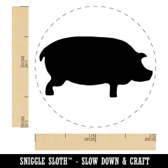 Pig Solid Side View Self-Inking Rubber Stamp for Stamping Crafting Planners Sky Blue