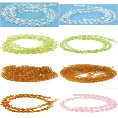 8 Strands Chinese Crystal Fire Polished Beads Various Shapes Light Colors, Clear