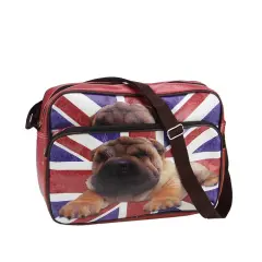 Northlight 15" British Flag and Pug Crossbody Bag/Purse with Strap Multi