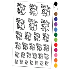 Make a Wish Dragon Trying to Blow Out Birthday Candles Temporary Tattoo Water Resistant Fake Body Art Set Collection Hot Pink