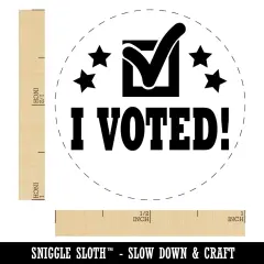 I Voted Patriotic Self-Inking Rubber Stamp for Stamping Crafting Planners Red