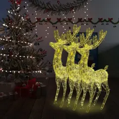 Acrylic Christmas Reindeers 250 LED 2 pcs 70.9"