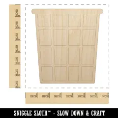 Waste Trash Basket Unfinished Wood Shape Piece Cutout for DIY Craft Projects