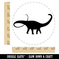 Apatosaurus Dinosaur Solid Self-Inking Rubber Stamp for Stamping Crafting Planners Blue