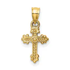 14K Yellow Gold Fancy Cross Pendant Charm Jewelry