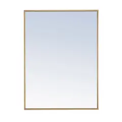 Metal frame Rectangle Mirror 24 inch Brass finish