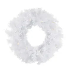 Northlight Pre-Lit White Alaskan Pine Artificial Christmas Wreath - 48" - Warm White LEDLights