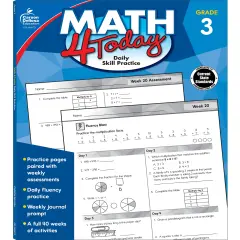 Carson Dellosa Math 4 Today 3rd Grade Workbook, Multiplication, Division, Fractions, Telling Time, Money, and More, Classroom or Homeschool Curriculum