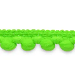 20 yards of Franky Pea Pod 3/8" Baby Pom Fringe Trim | 20 yard cut Neon Green