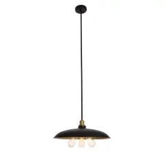 Anders Collection Chandelier D20.5 H6.5 Lt:3 Black and Brass Finish