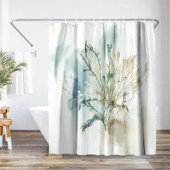 Americanflat 71" x 74" Shower Curtain, Green Coral II by PI Creative Art